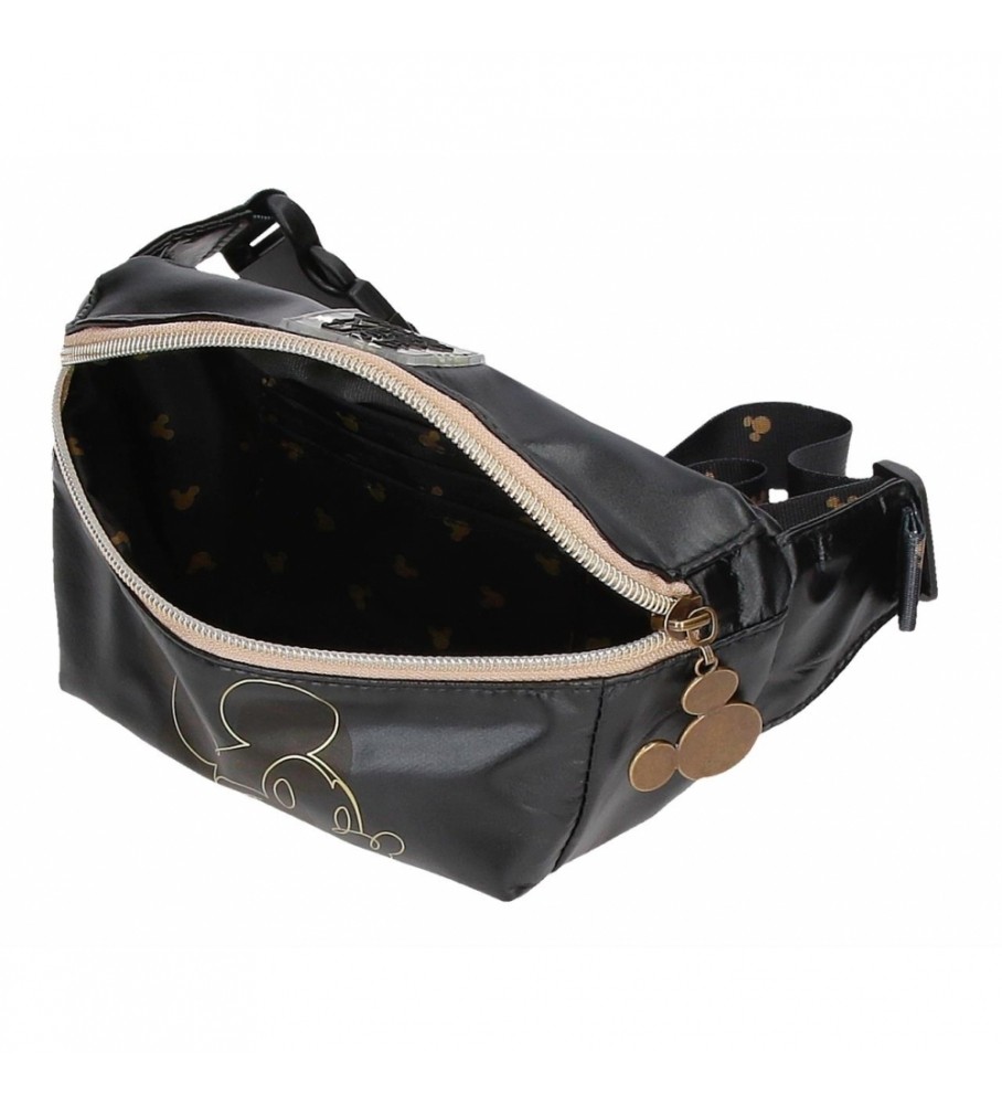 Bolsa de cintura preta com contorno do Mickey da Joumma Bags