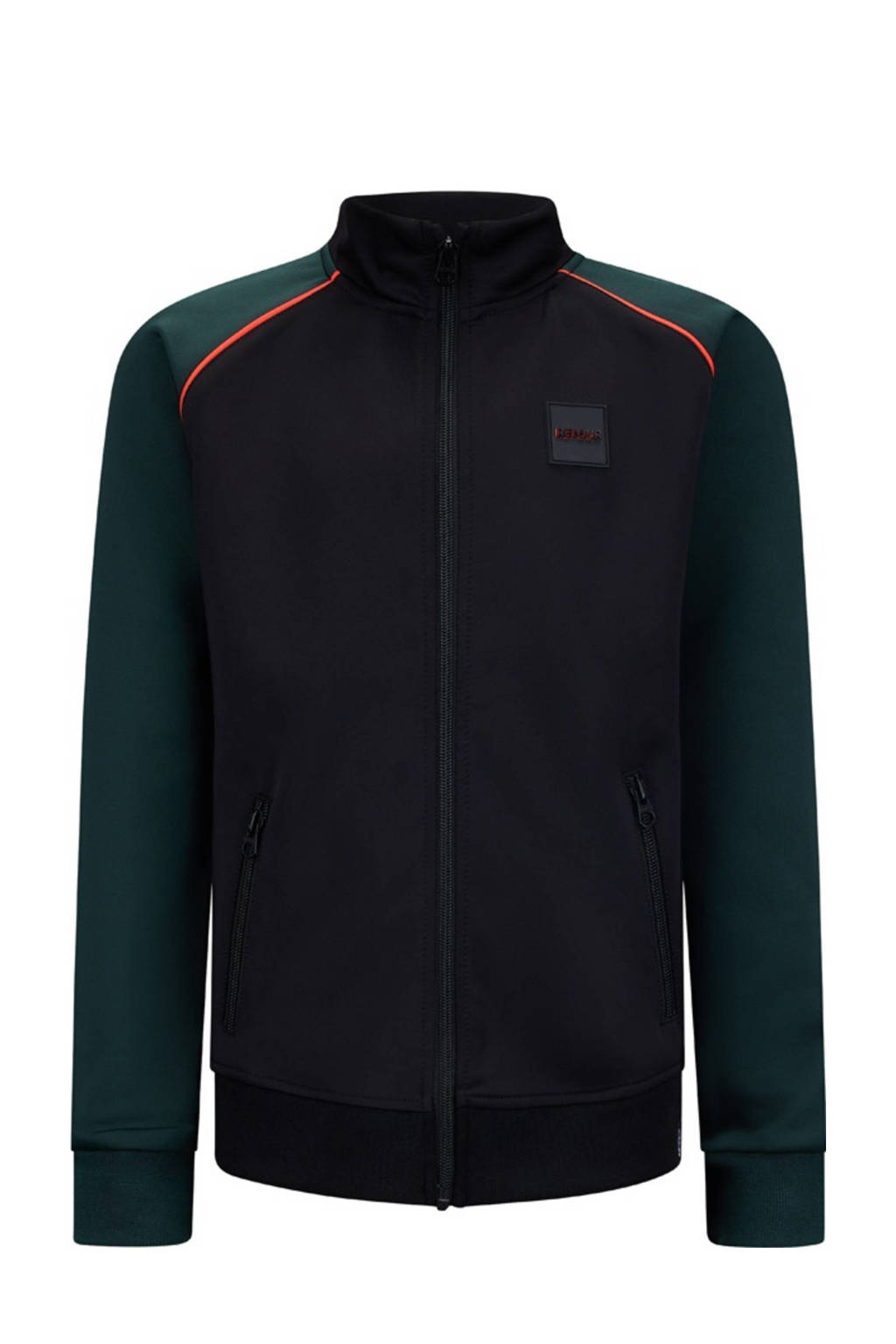 Retour Jeans sweatvest Arvid zwart/groen/oranje