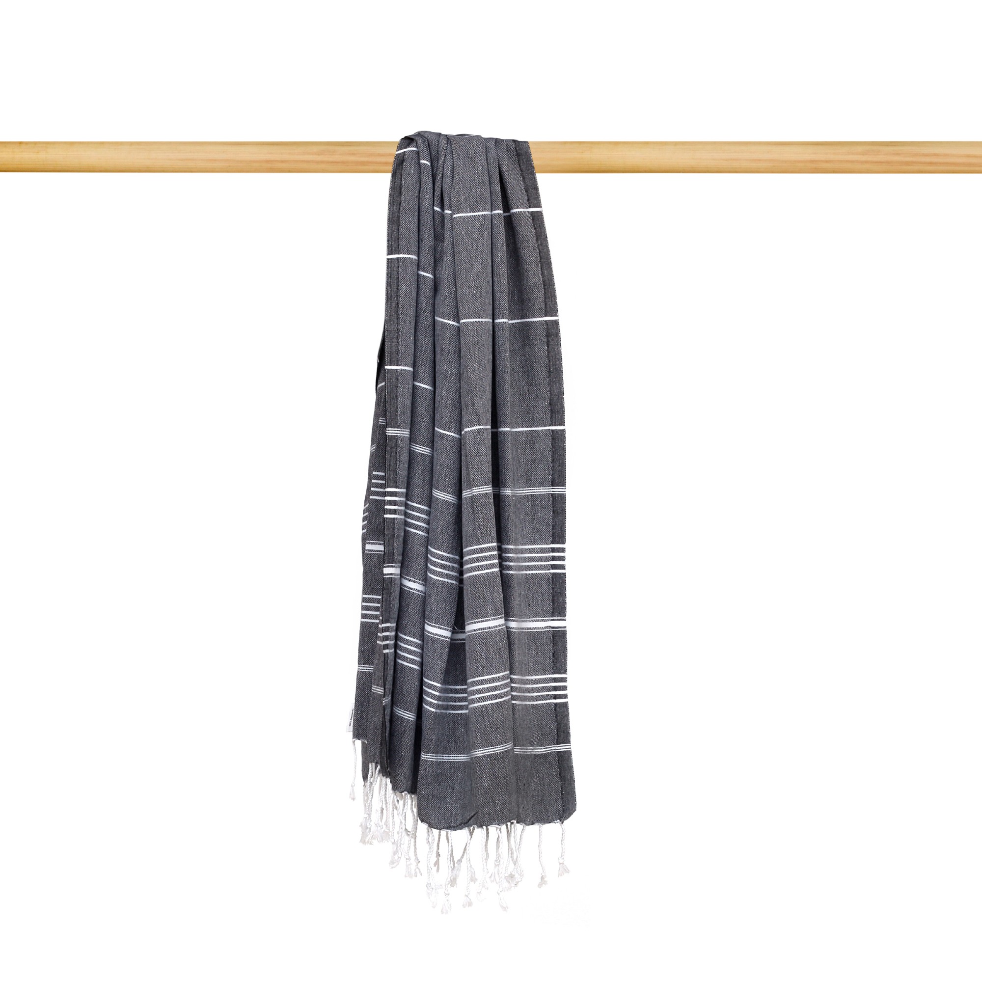 Hamamtuch 'Sulten', schwarz, L 175 cm, B 95 cm von fischer's lagerhaus