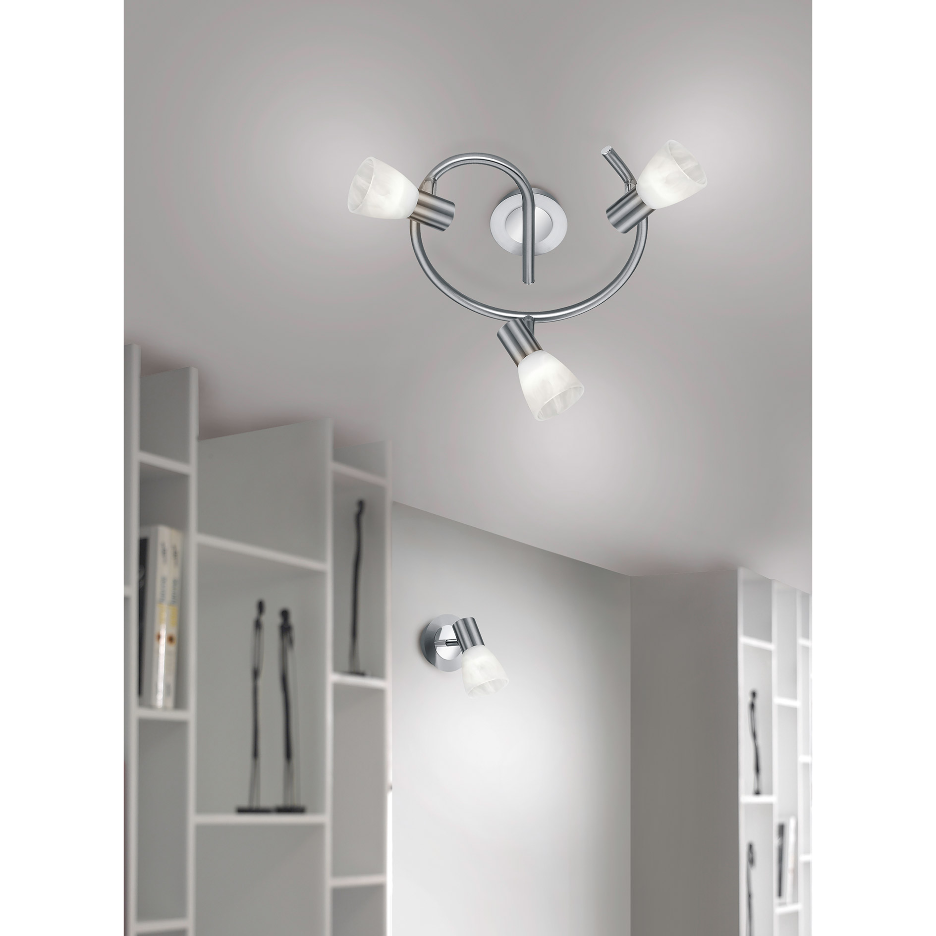 LED-Deckenleuchte - Nickel matt - 3-flammig