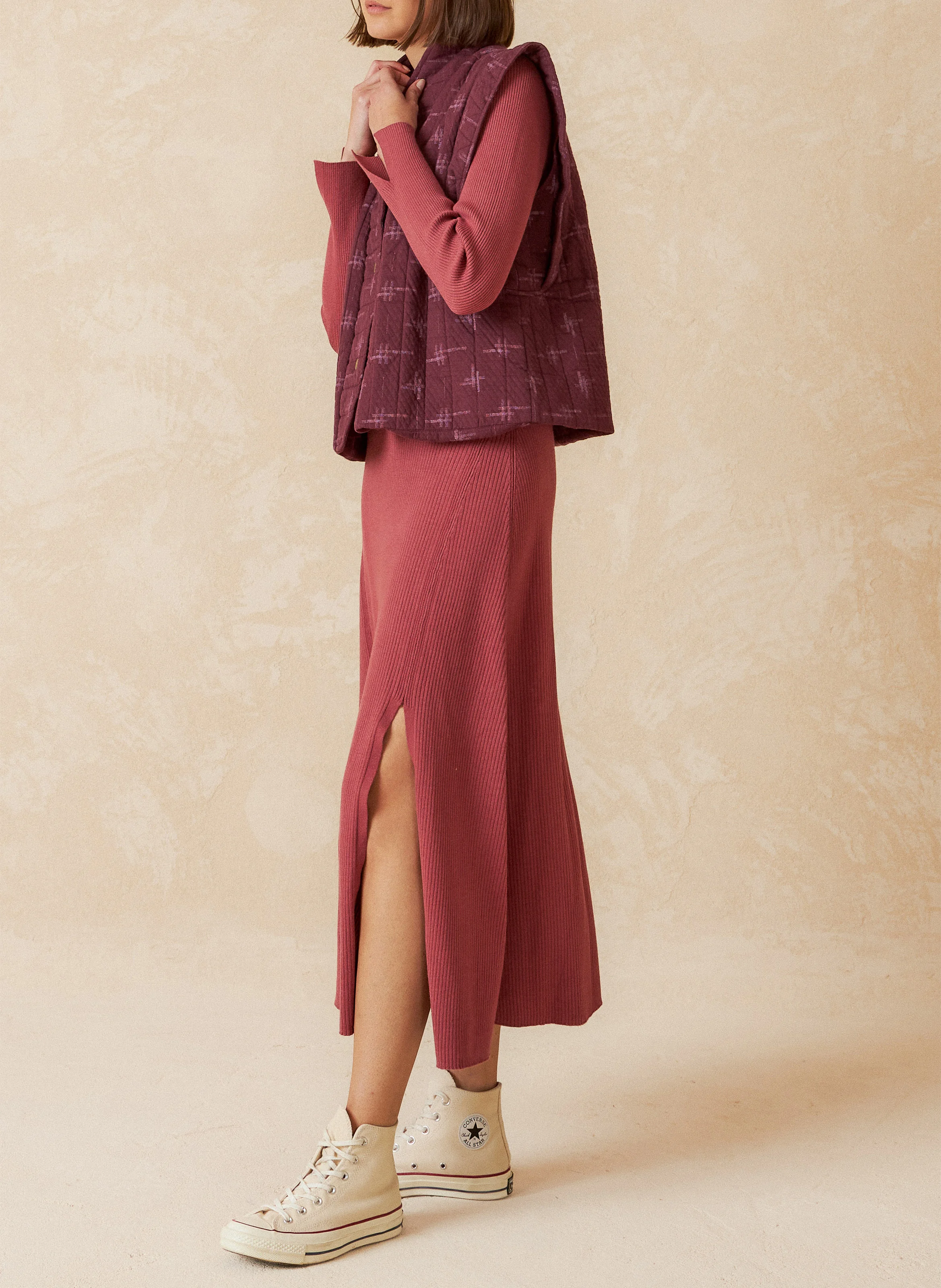 Veste col kimono en coton bio| Violet