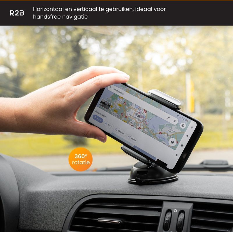 R2B - Telefoonhouder - Model Hoorn - Voor Raam/Dashboard - Gsm Houder