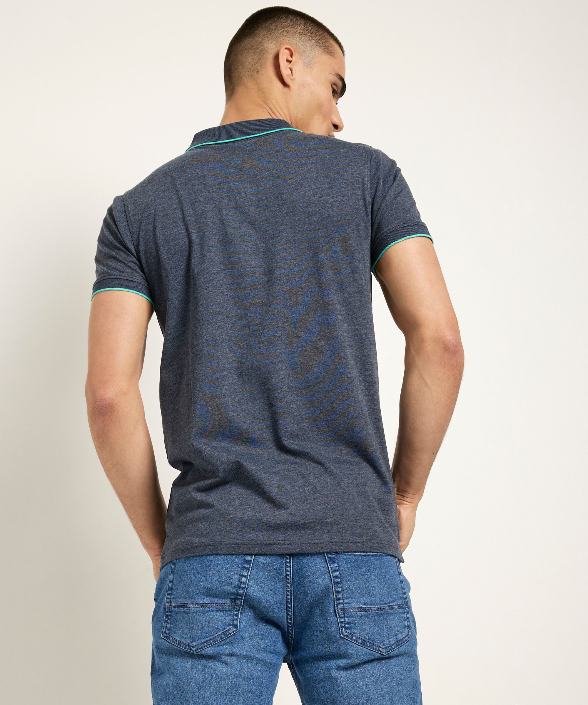 polo met contrast naden