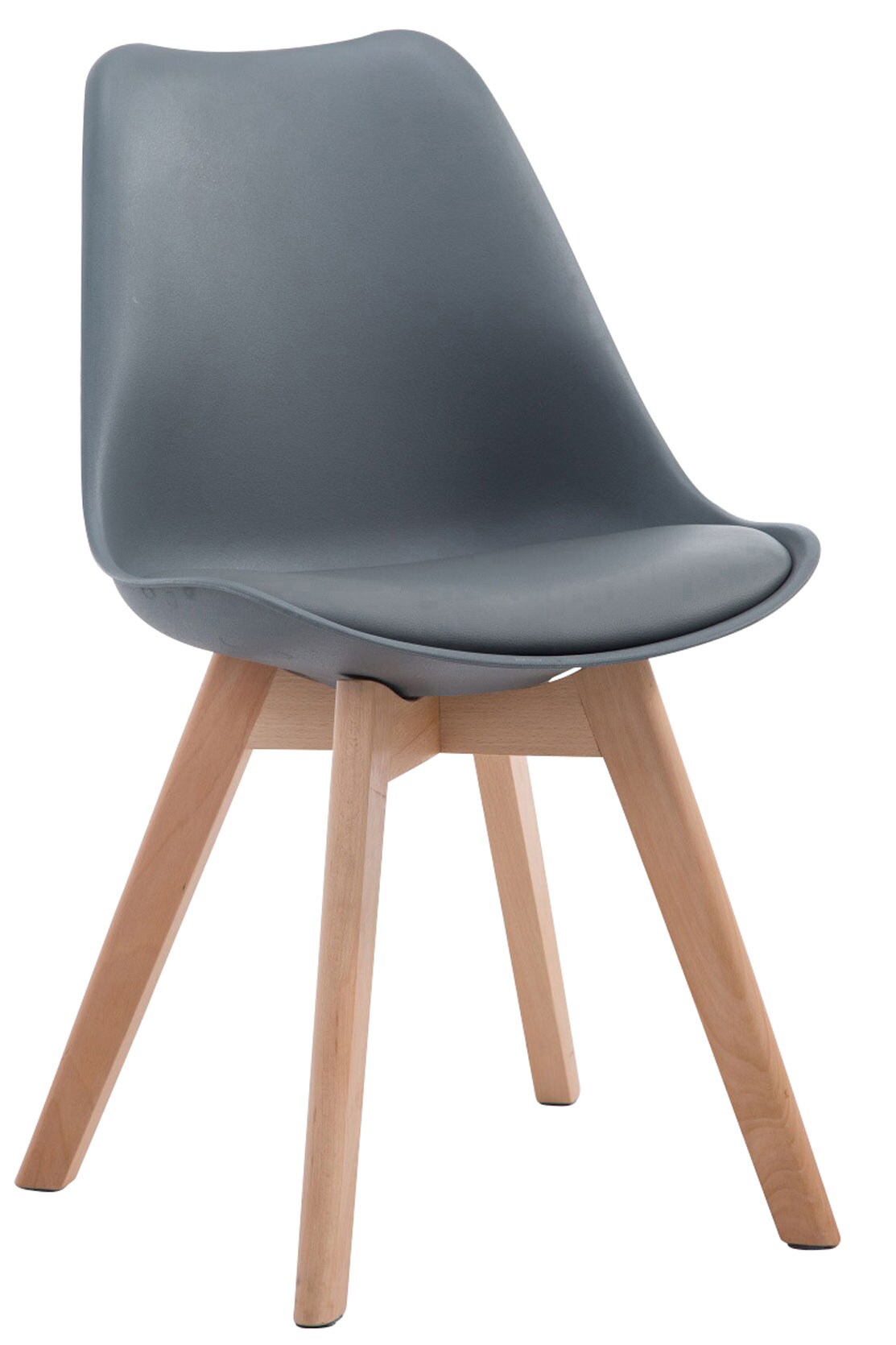 CLP Retrostuhl Borneo V2 Mit Kunstlederbezug Und Hochwertiger Polsterung I Lehnstuhl mit robustem Holzgestell I Sitzhöhe: 47 cm