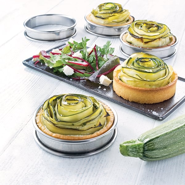 Set de 4 cercles à tartelette inox 8 cm Mathon