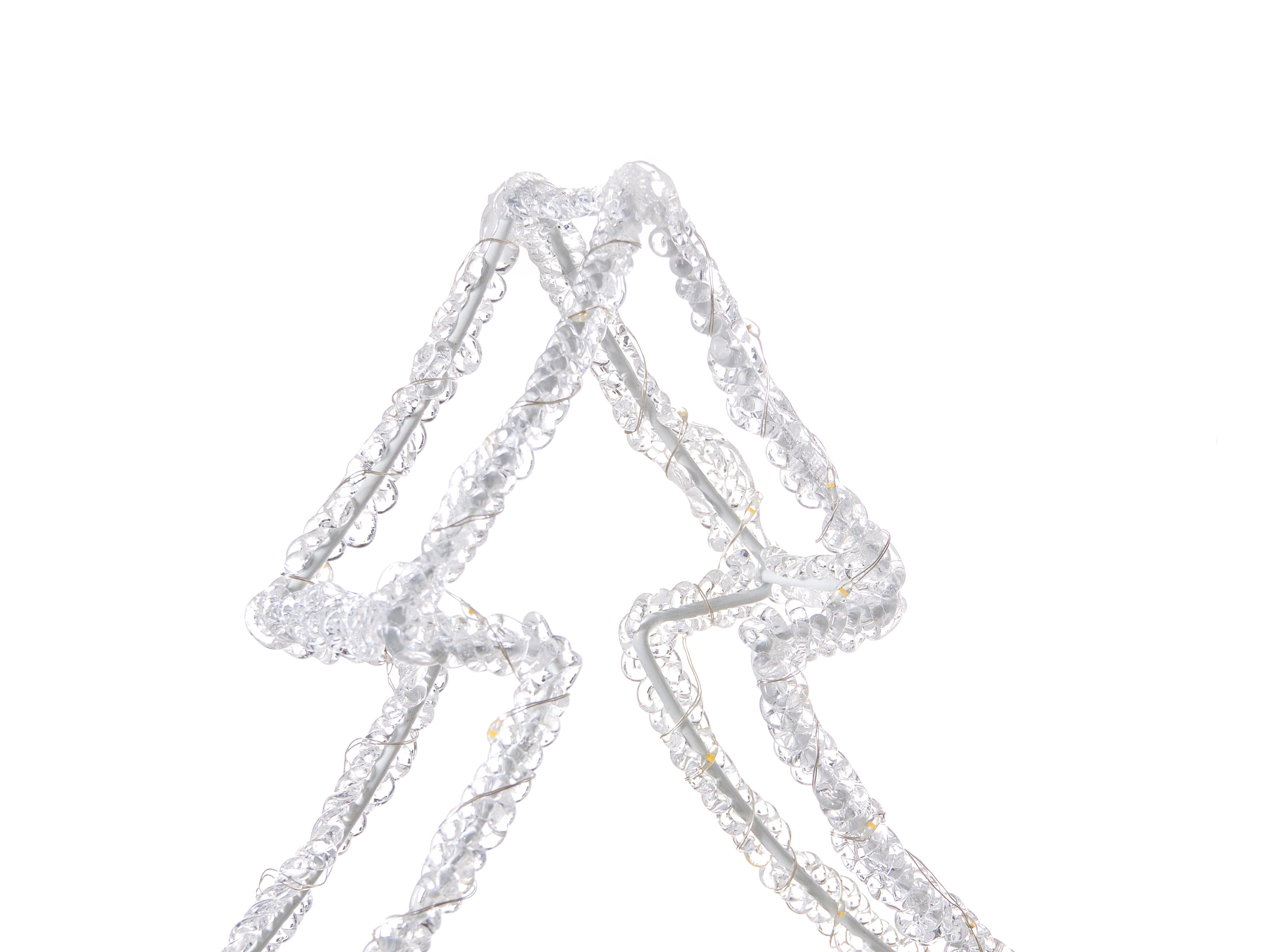 Buitendecoratie LED OLBOAN Kerstboom 34 cm Wit