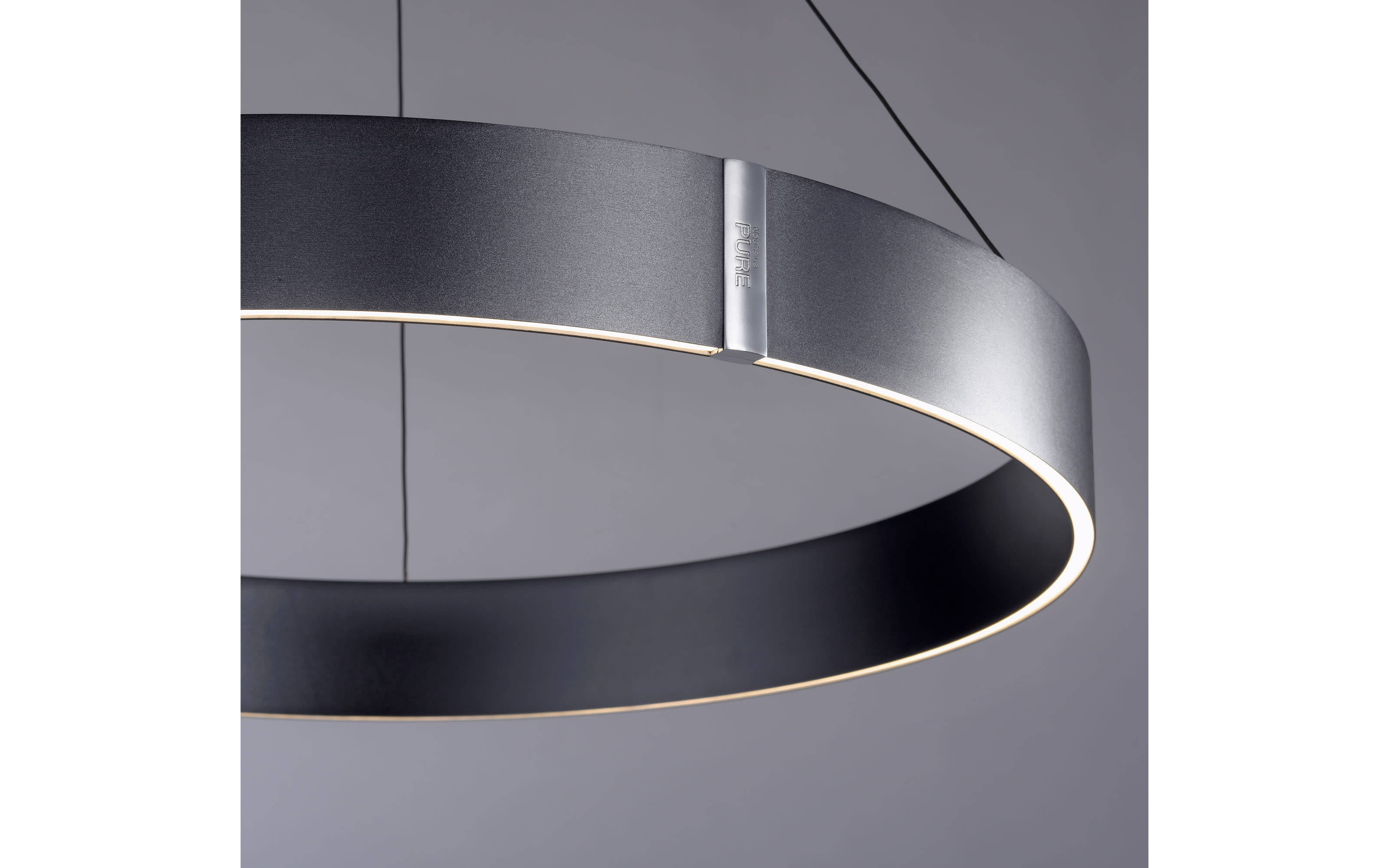 LED-Pendelleuchte Pure E-Clipse, anthrazit, 240 cm