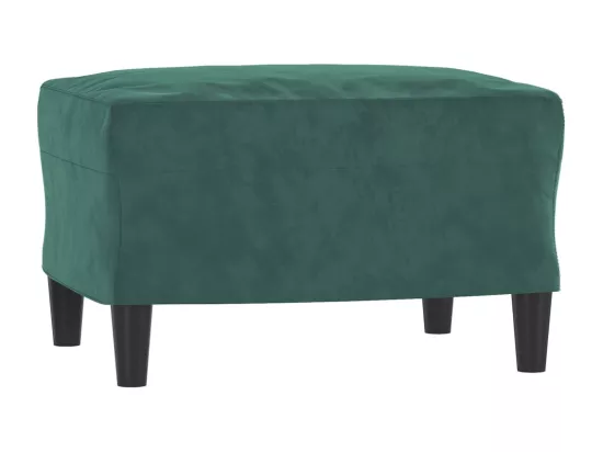 Ensemble de canapés 3 pièces avec coussins vert foncé velours