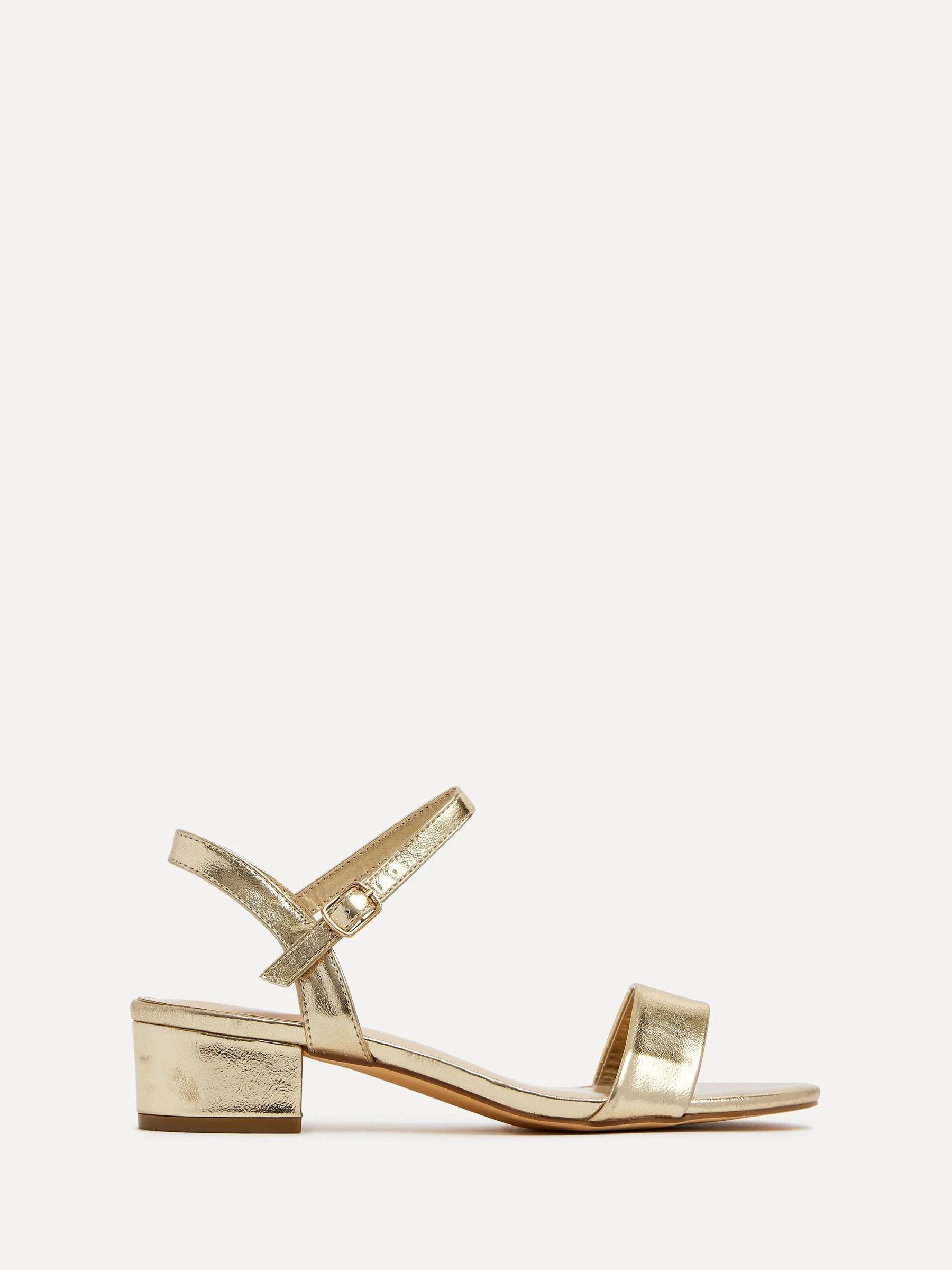 Goud - Linzi Kezzi minimalistische sandalen met lage blokhak