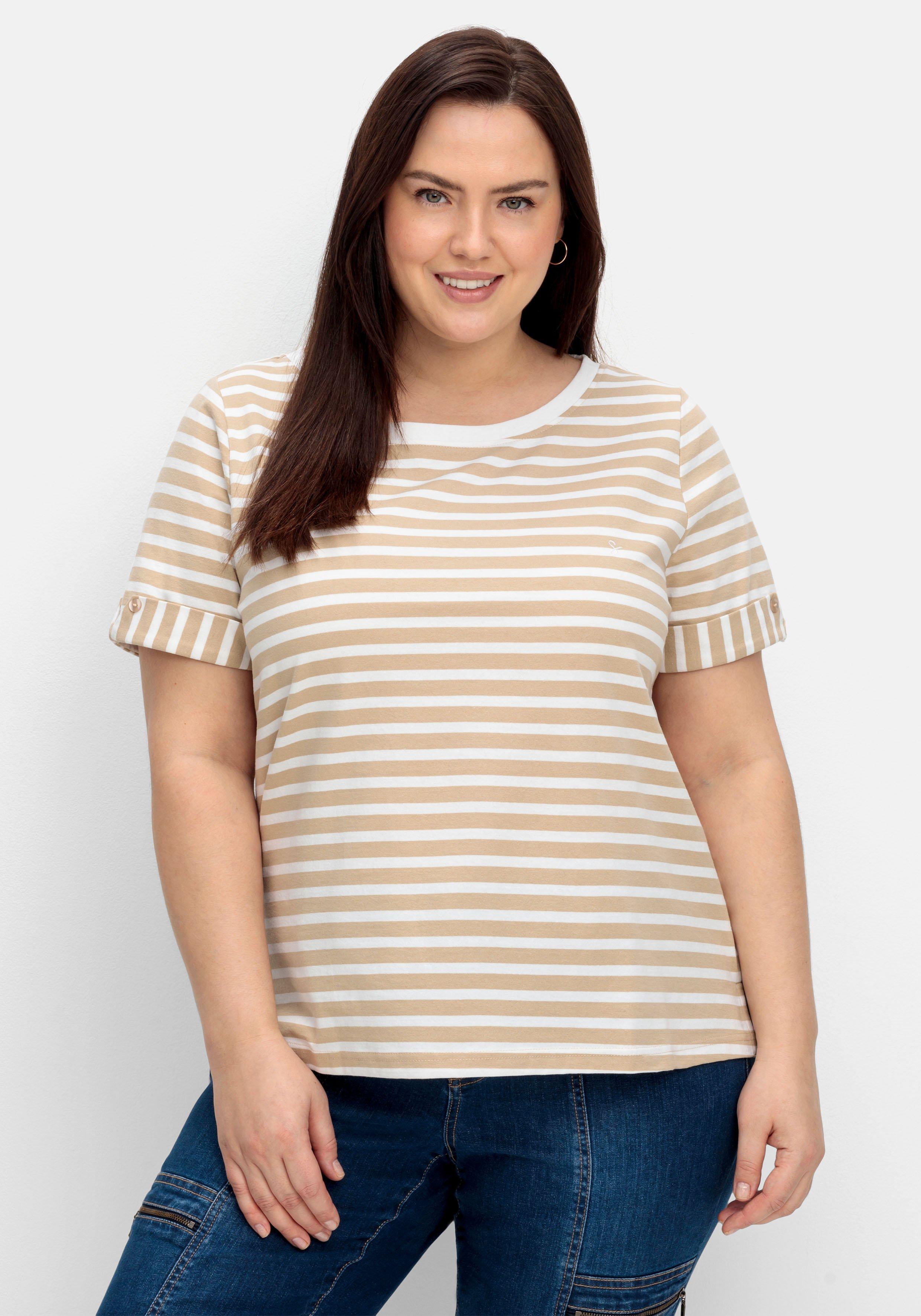 Ringelshirt mit verlängerter Rückenpartie