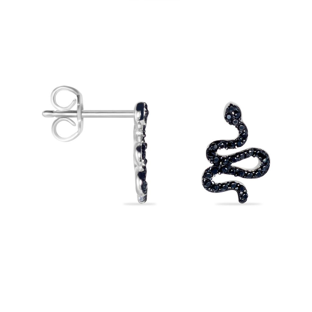 Boucles D'oreilles Puces Muses Argent Blanc Oxydes De Zirconium