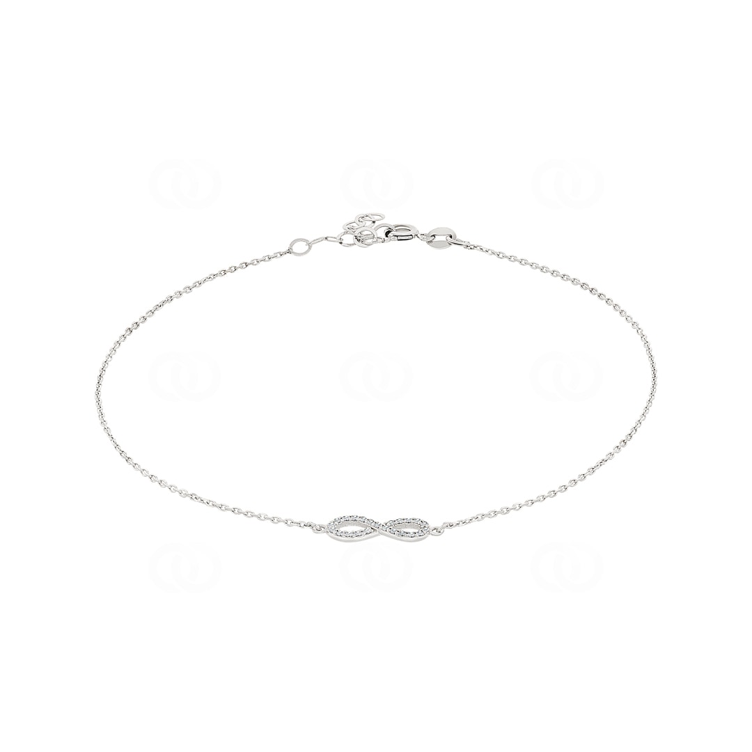 Armband 750/18 K Weissgold Infinity mit Diamanten 0.10 ct H/si