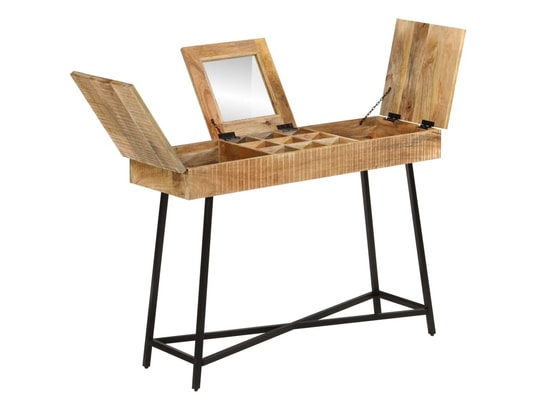 VIDAXL - Coiffeuse 105x35x75 cm bois de manguier massif brut et fer