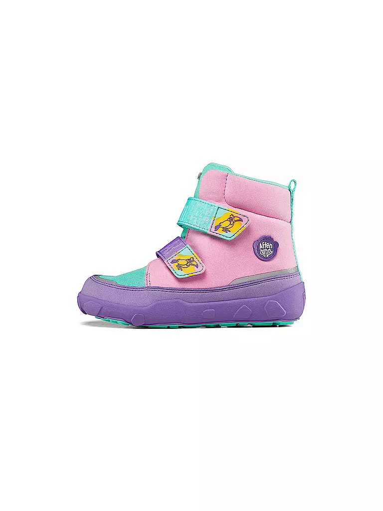 AFFENZAHN Kinder Winterstiefel VEGAN COMFY Kreativ Tukan rosa