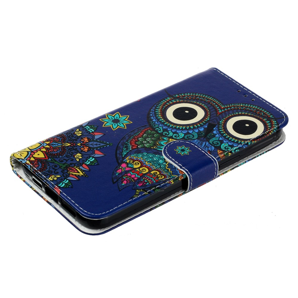 iPhone 16 Pro Leder Tasche mit Kartenfächer - Misty Owl