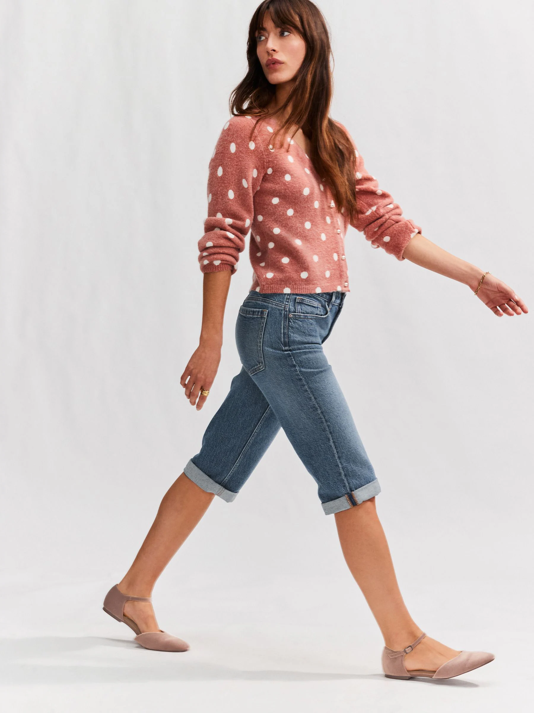 Normaal blauw - Knielange Bermuda denim shorts