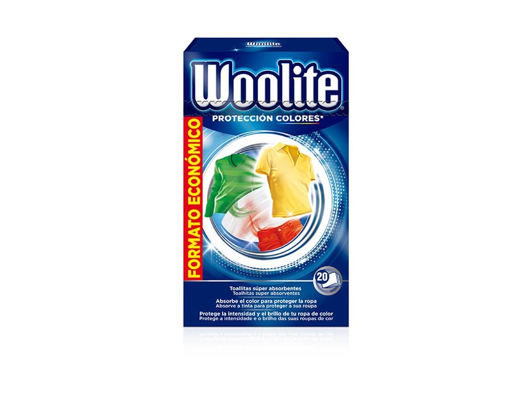 TOALHITAS ANTI TRANSFERÊNCIA DE CORES WOOLITE 20 UNID