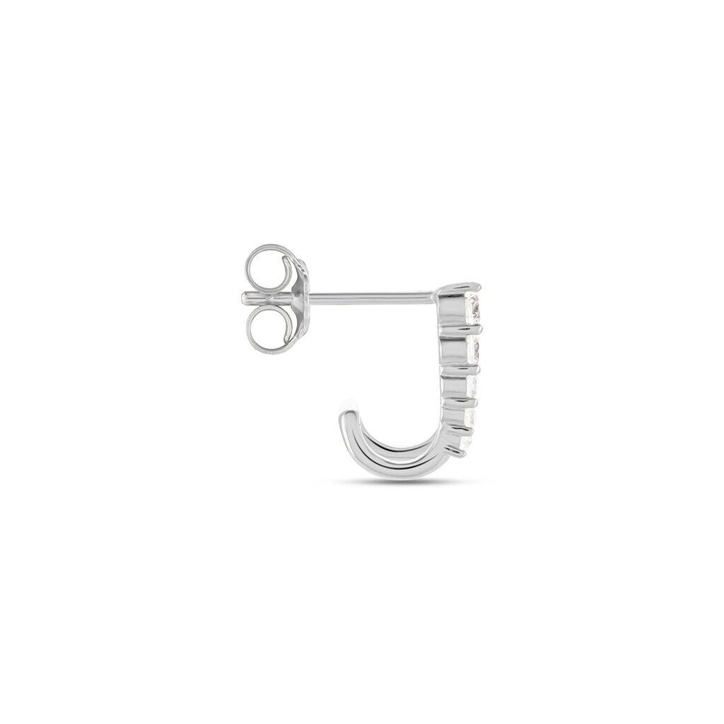 Créoles Minty Argent Blanc Oxyde De Zirconium