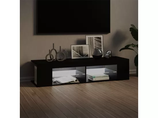 Meuble TV avec lumières LED noir 135x39x30 cm