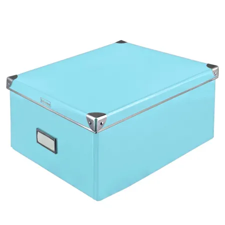 Idena Box türkis FSC-Rec mit Deckel, 36 x 28 x 17 cm