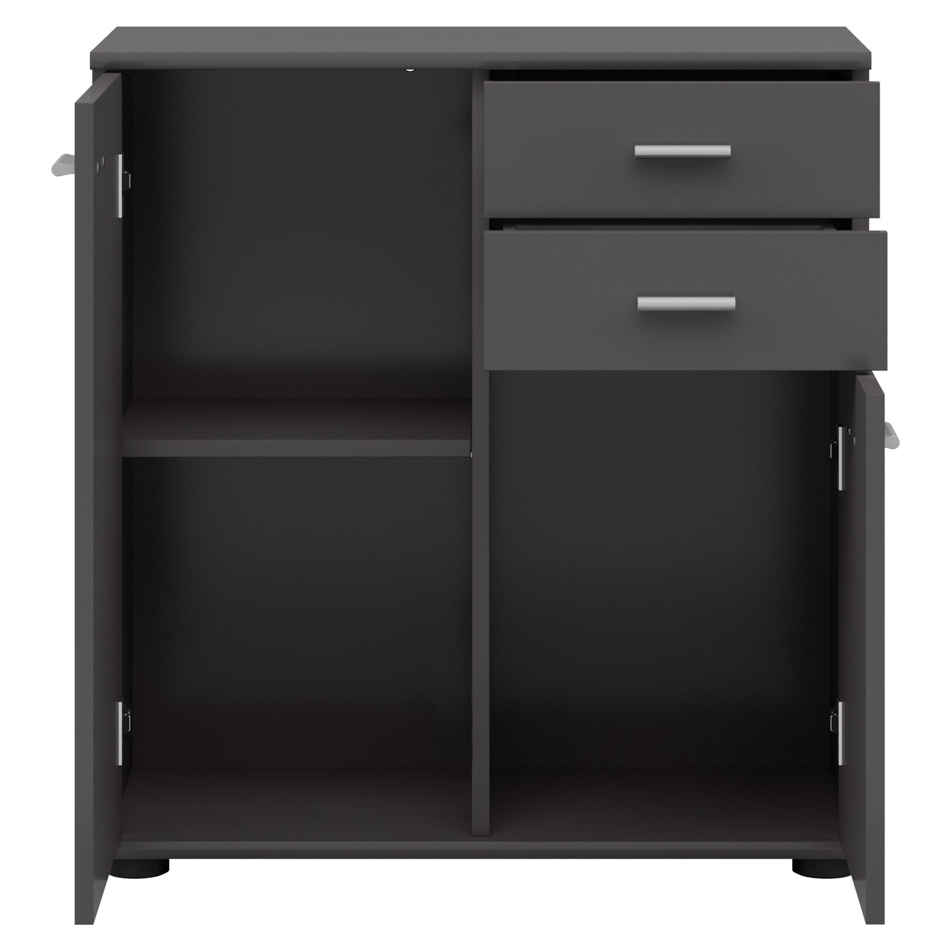Kommode - anthrazit - 2 Schubladen - 71 cm breit