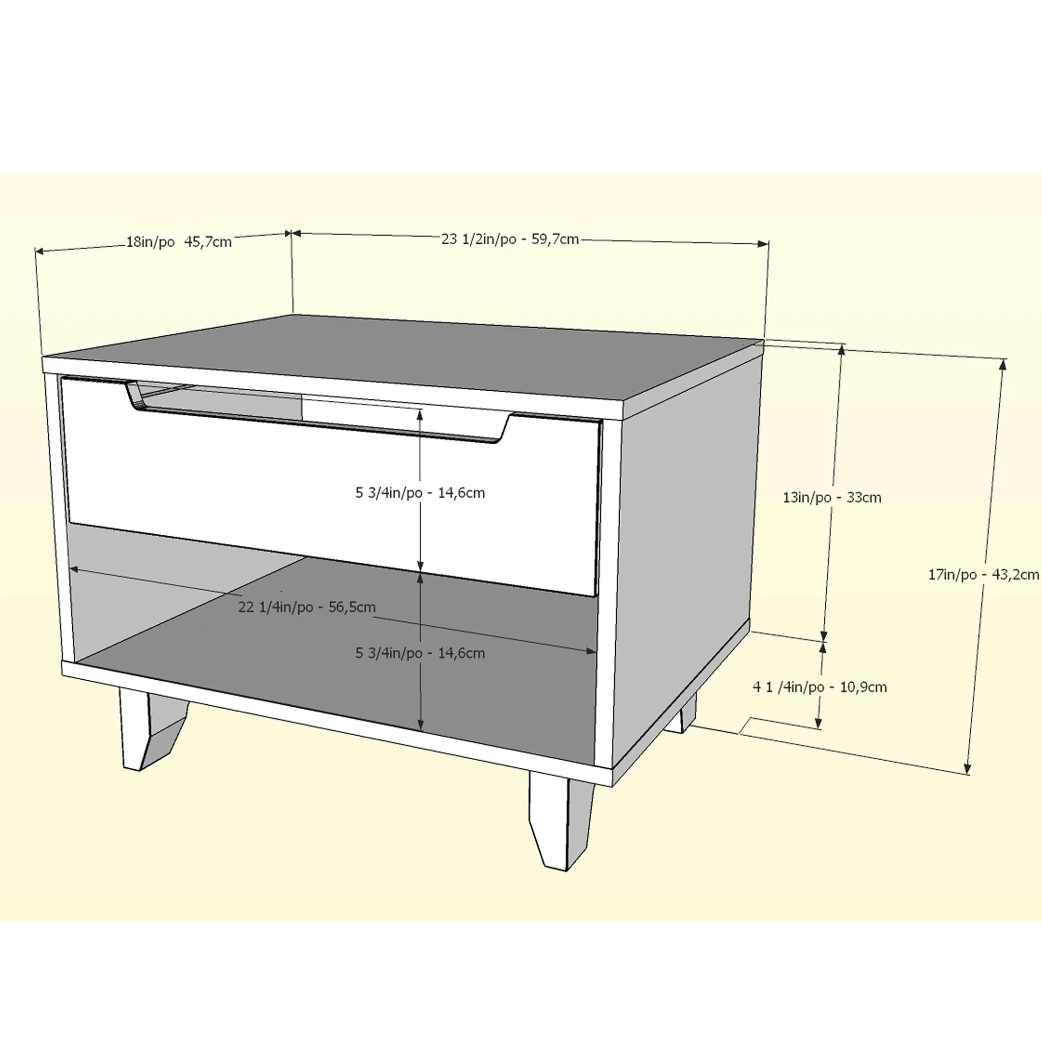 Nexera Table de Nuit Alibi - Noyer et Gris Charbon