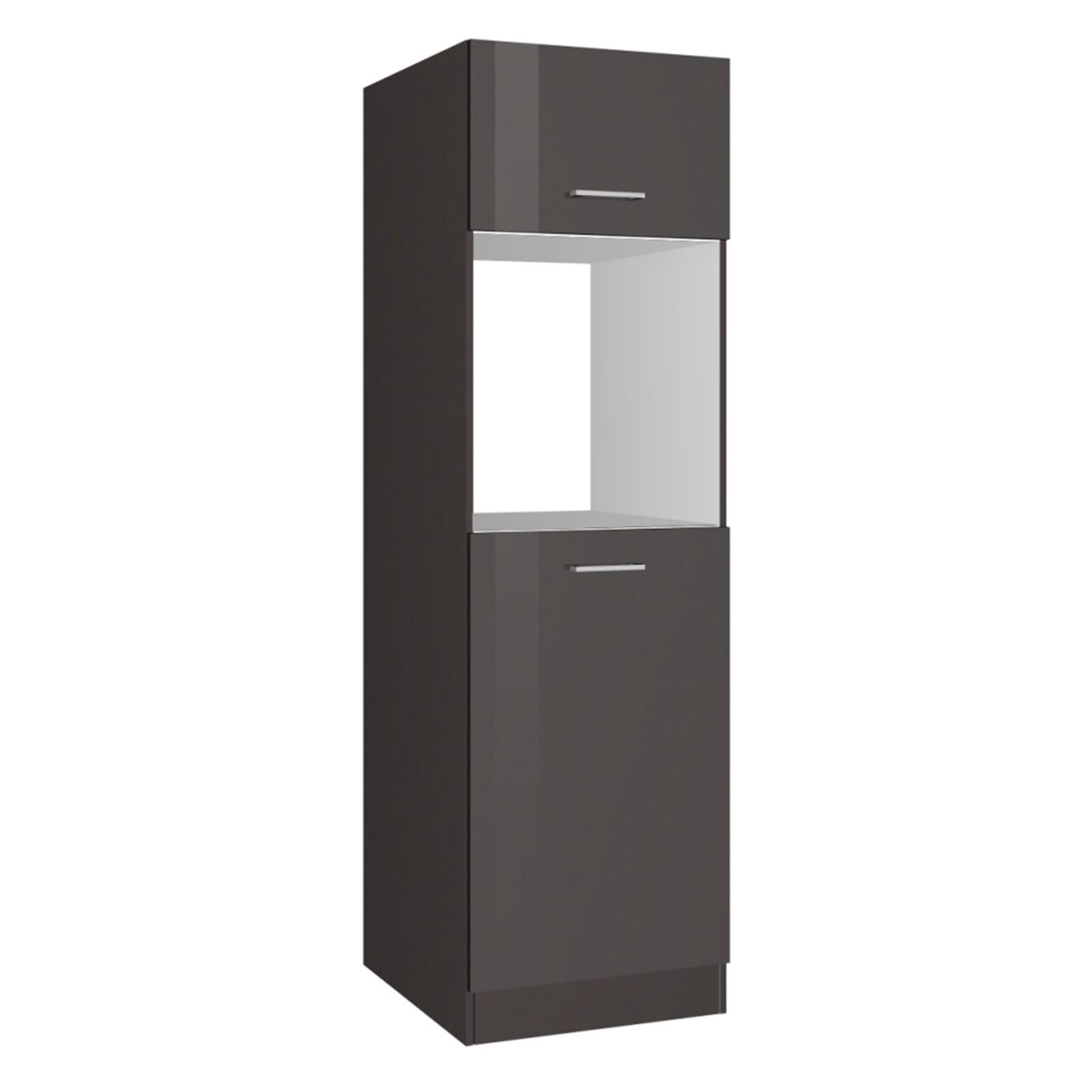 Ofenumbauschrank ROM - grau Hochglanz - 60 cm