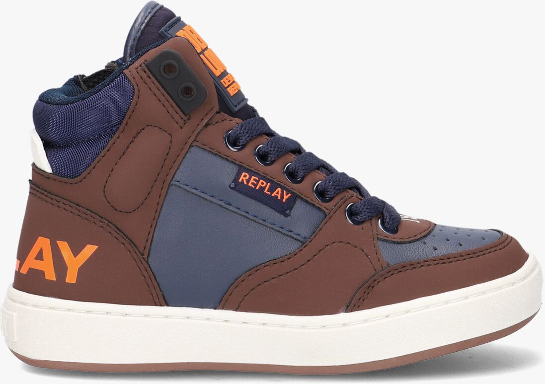REPLAY blauwe replay hoge sneaker cobra