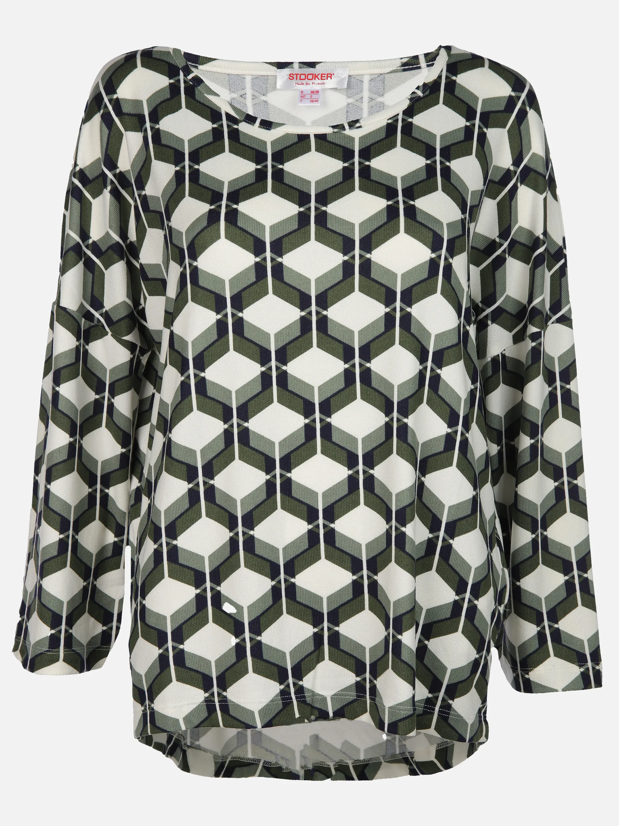 Damen Longshirt mit abstraktem Dessin