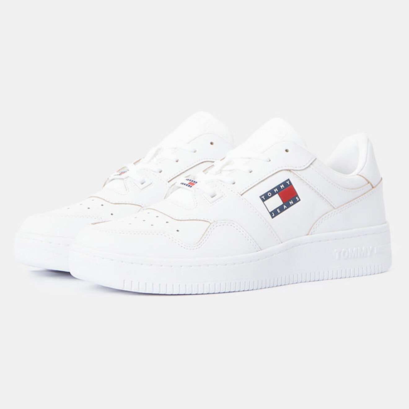 Tommy Hilfiger Baskets en Cuir Etch blanches