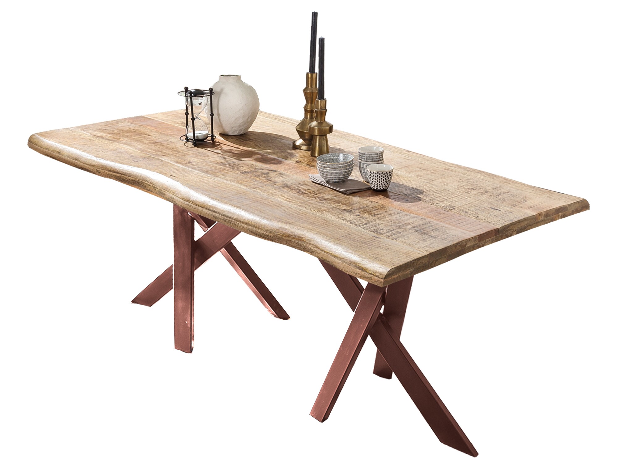 Tisch 200x100 Mango Metall Holztisch Esstisch Küchentisch Speisetisch Esszimmer