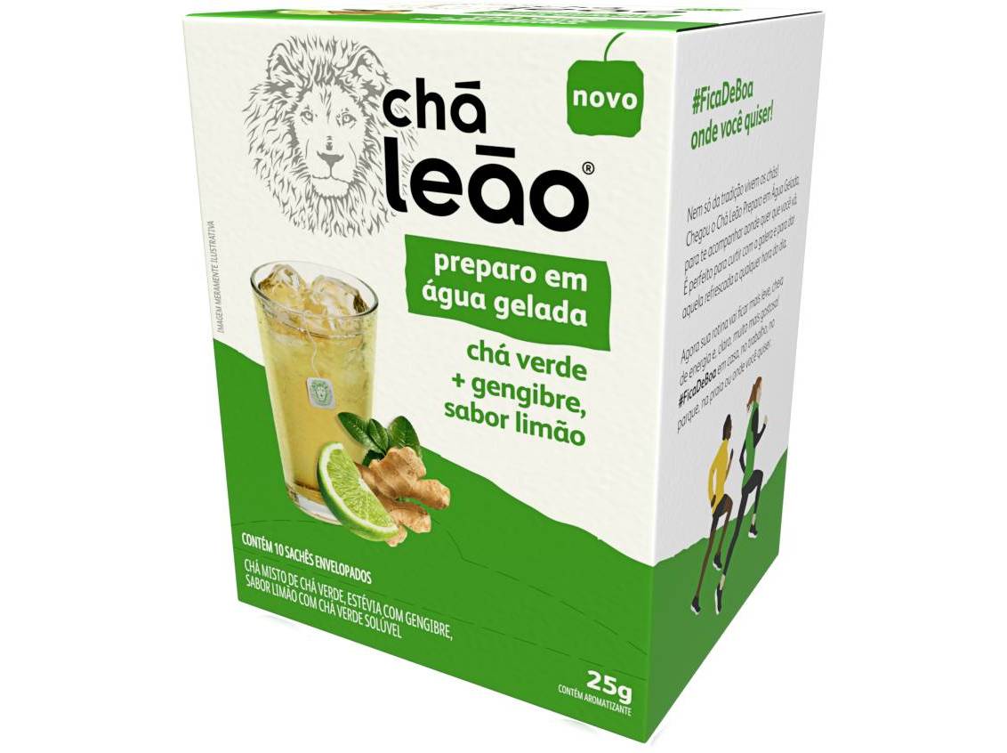 CHÁ FRIO MATTE LEÃO CHÁ VERDE GENGIBRE E LIMÃO 10 SAQUETAS 32G
