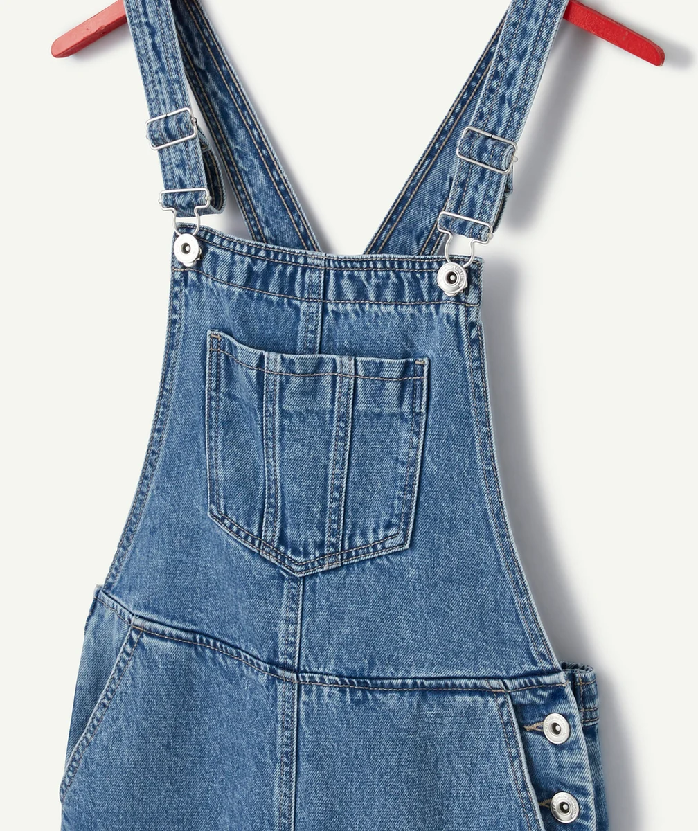 SALOPETTE FILLE EN DENIM LOW IMPACT
