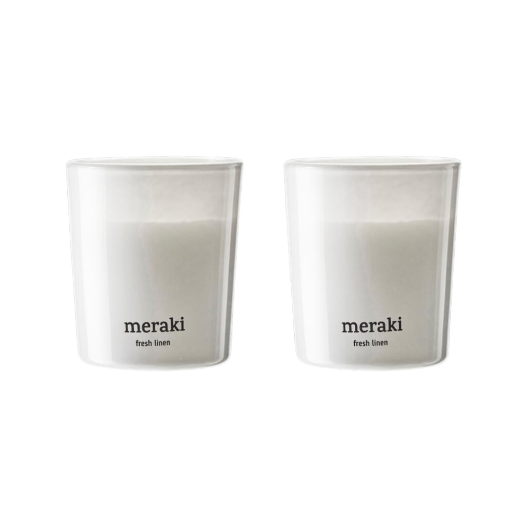 Meraki  Duftlys, Fresh Linen - 2 x 60g