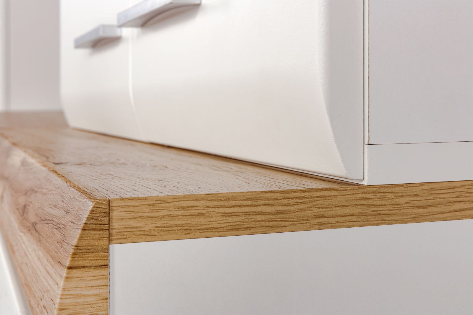 Wohnwand SOLID 320 x 205 x 47 cm 4-teilig weiß/braun