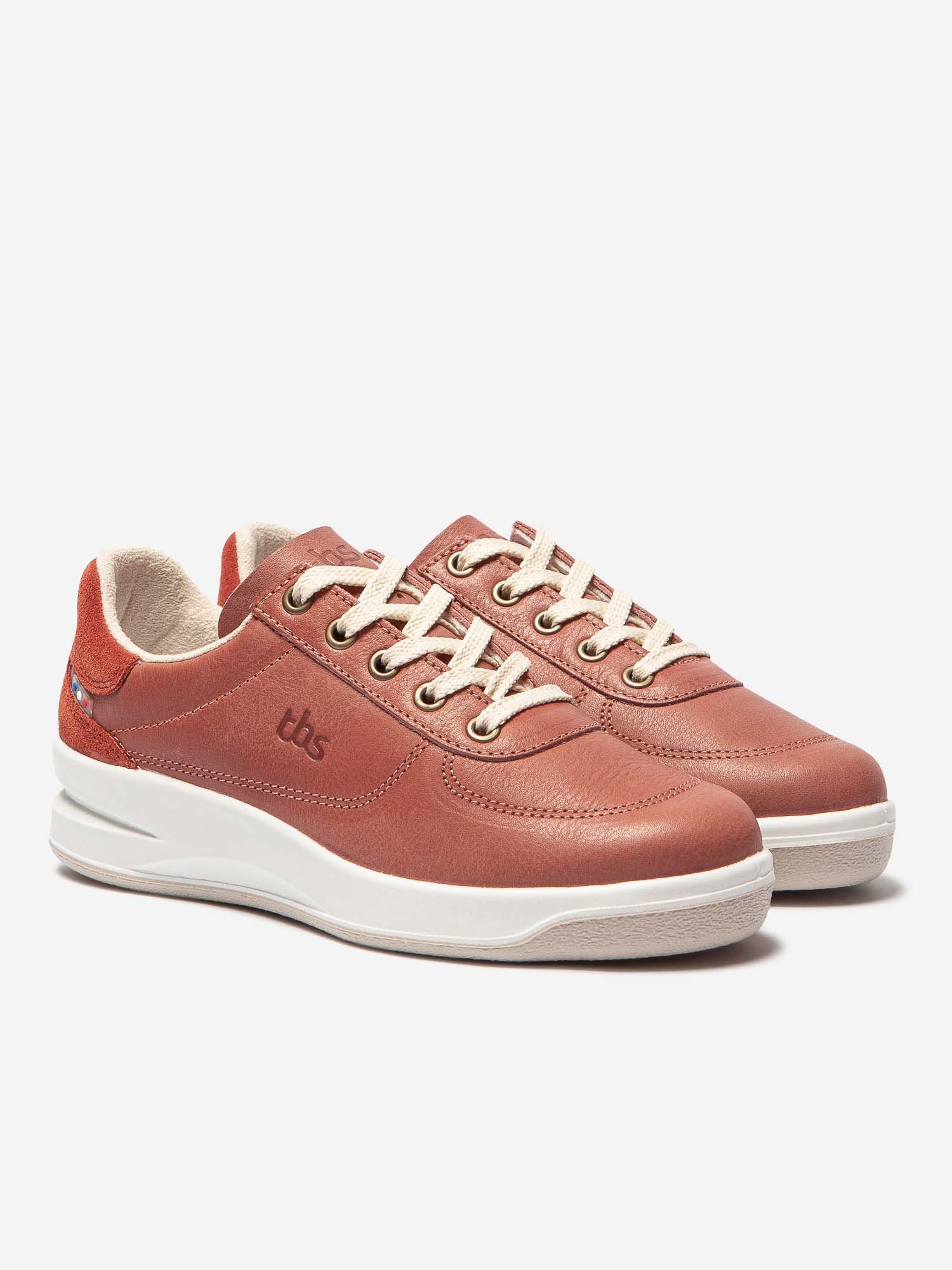 Baskets Femme Fabriquées en France Cuir Rouge