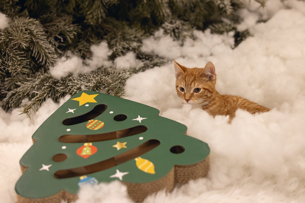 Beeztees krabkarton kerstboom groen 42 x 40 x 4,5 cm
