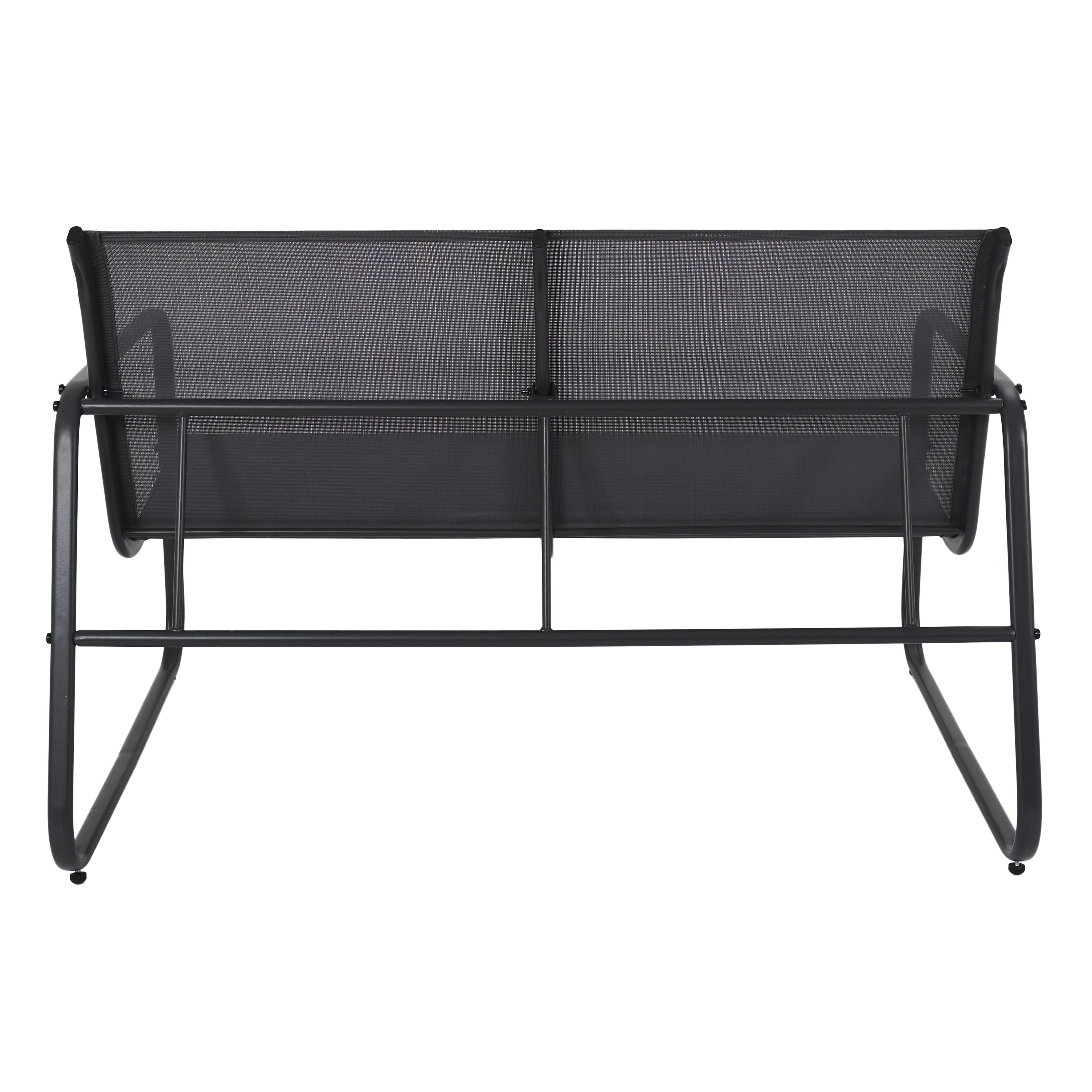 SALON DE JARDIN ESSENTIEL GRIS ANTHRACITE 4 PLACES