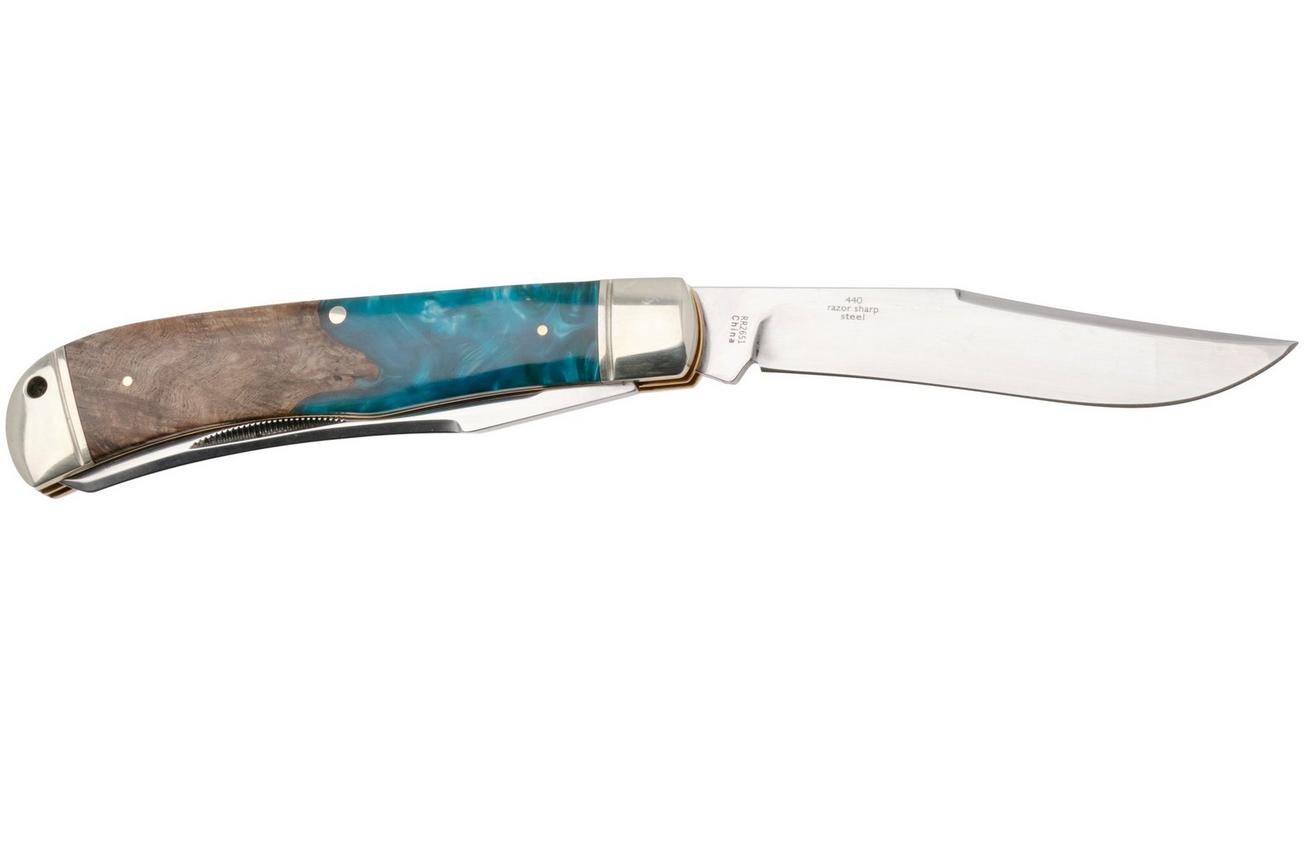 Rough Ryder Jumbo Trapper RR2651, Satin 440, Pandora Swirl Wood Resin, zakmes