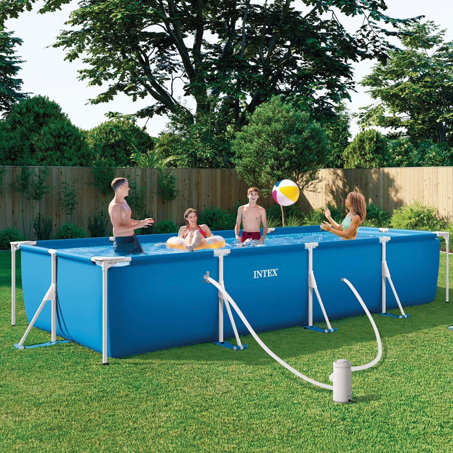 Intex 4.5M X 2.2M X 0.84M Rectangular Frame Pool Set
