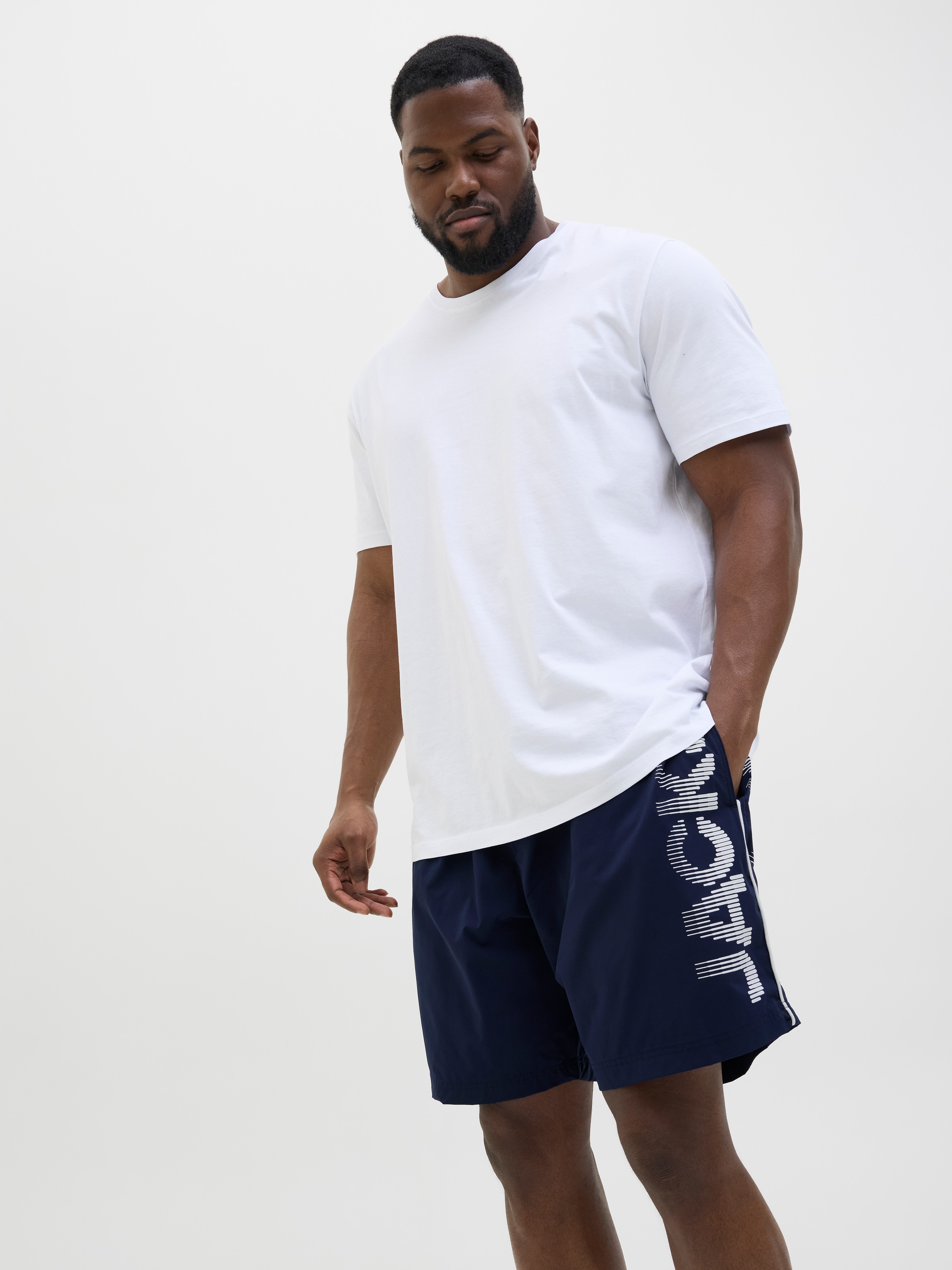 Jack & Jones PlusSize Badeshorts »JPSTMAUI JJSWIM SPLICE LOGO AKM SN PLS«