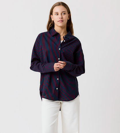 LMTD Skjorte - NlfHelle - Navy Blazer/Salsa