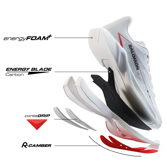 S/LAB SPECTUR  Laufschuhe Unisex White/FieryRed/Black