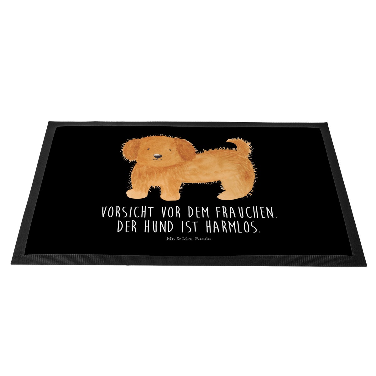 Mr. & Mrs. Panda 40 x 60 cm Deurmat Hond Fluffy - Zwart
