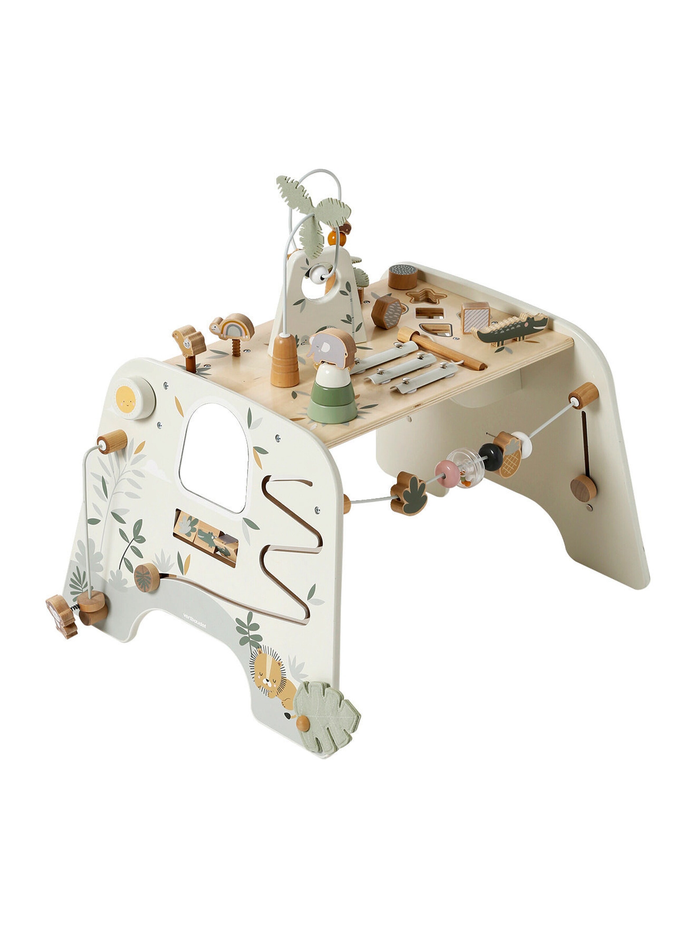 Vertbaudet Mitwachsender Baby Activity-Tisch TANSANIA, Holz FSC® natur
