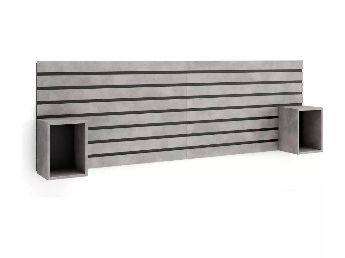 Tête de lit, 214x70x3 cm, Lit 120,135,140,150,160 cm, Panneaux Muraux, Ciment