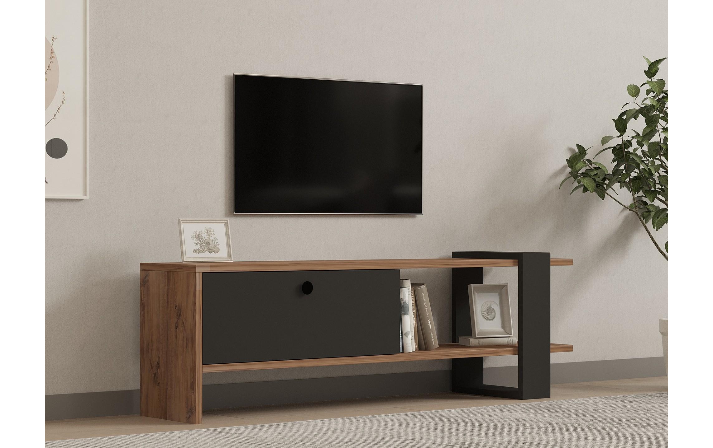TV-Möbel Ova 120 x 25 cm, BraunHochwertiger TV-Ständer