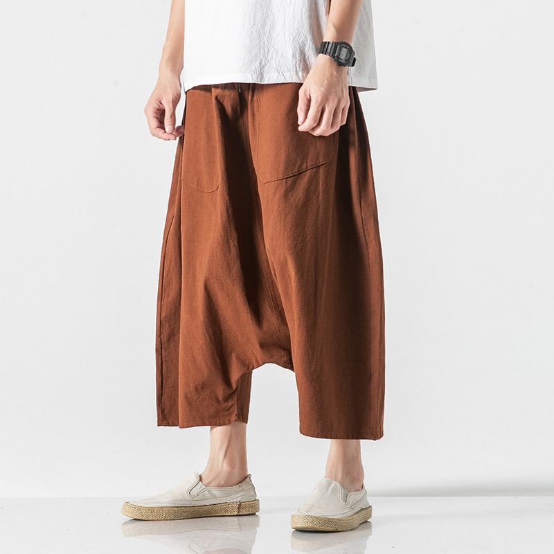 Sparrow Farm - Linnen broek met verlaagd kruis