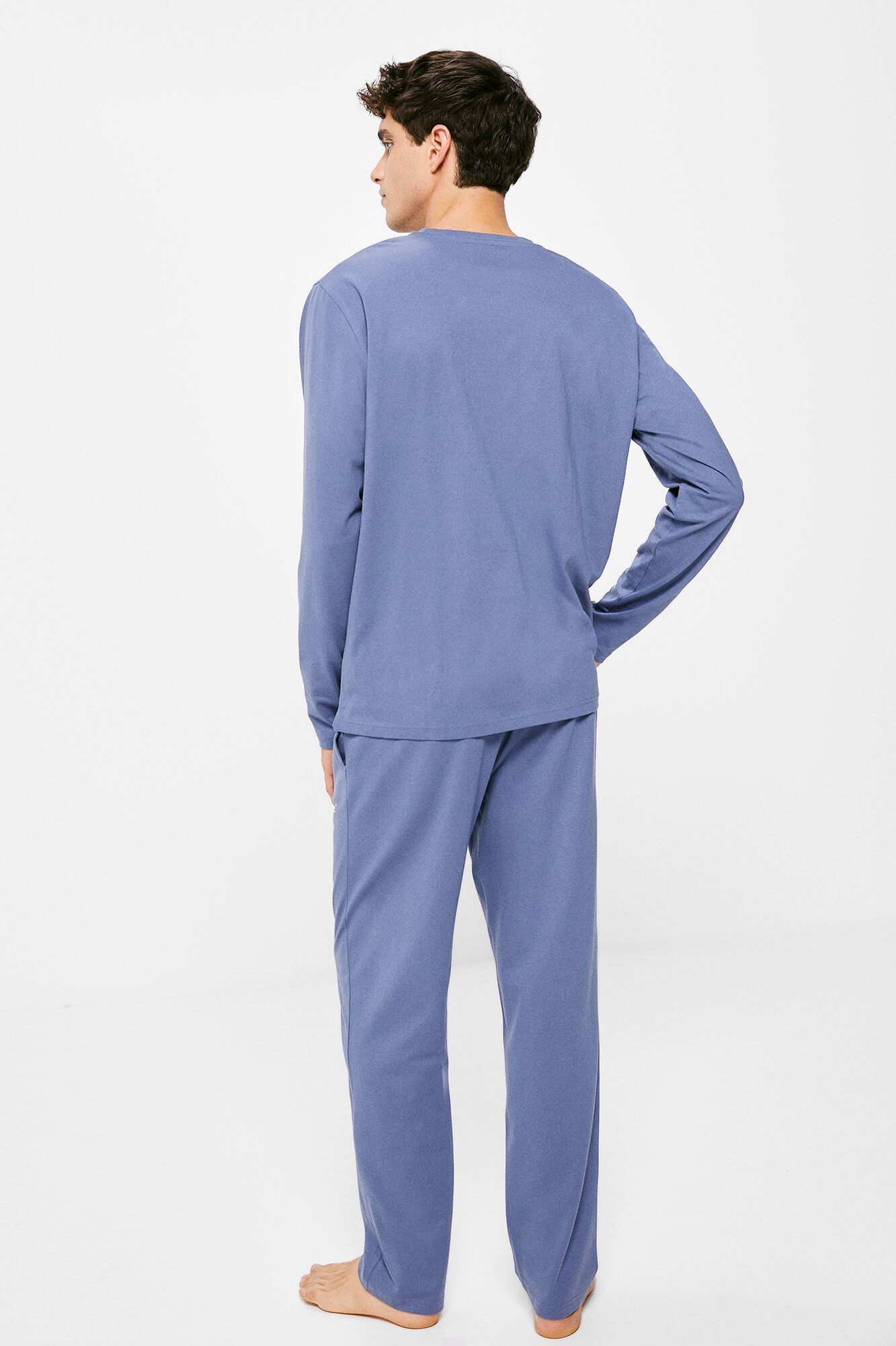 Pijama monocromático extra confortável - azul médio