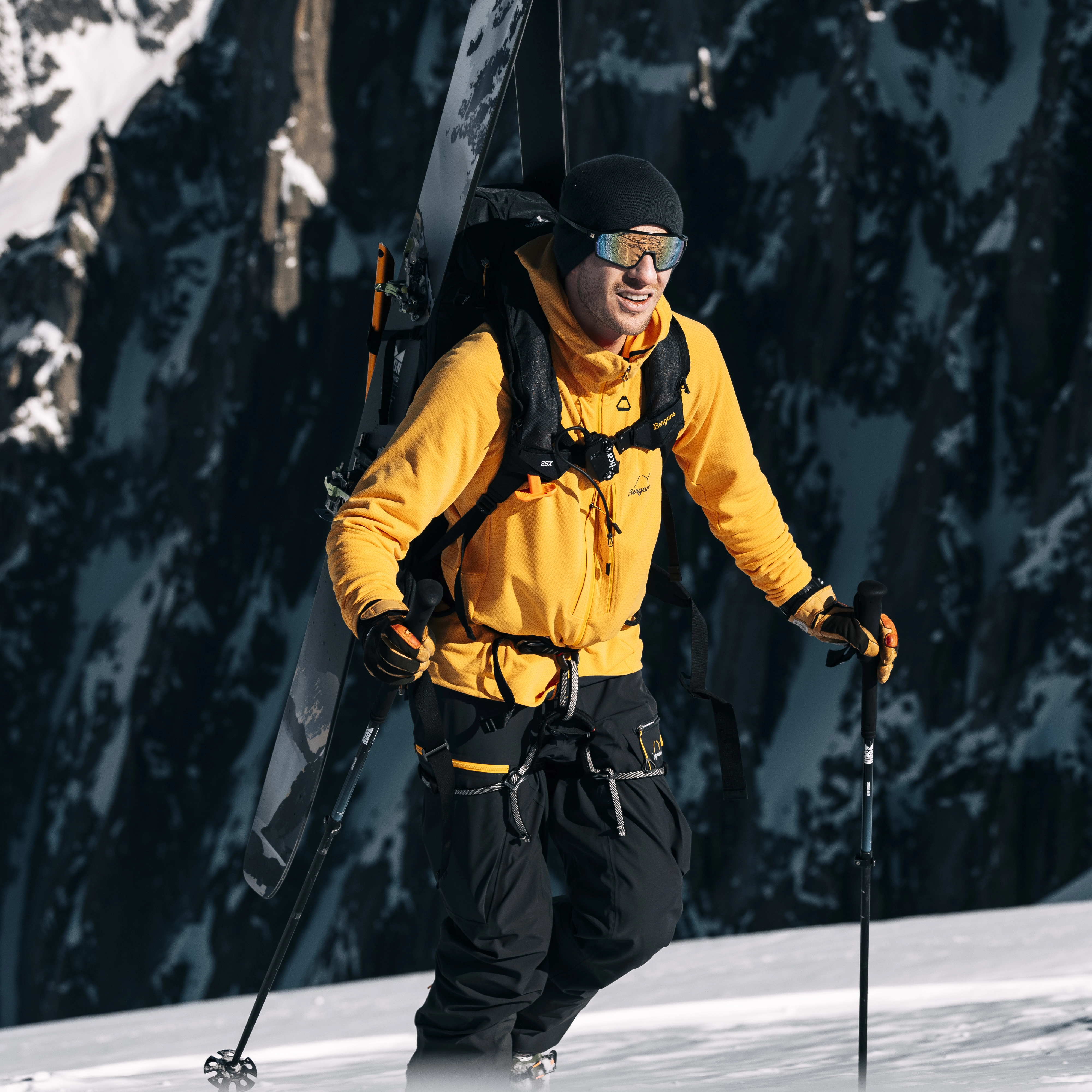 Y MountainLine Wooltech Midlayer Jacket Men Mango Yellow